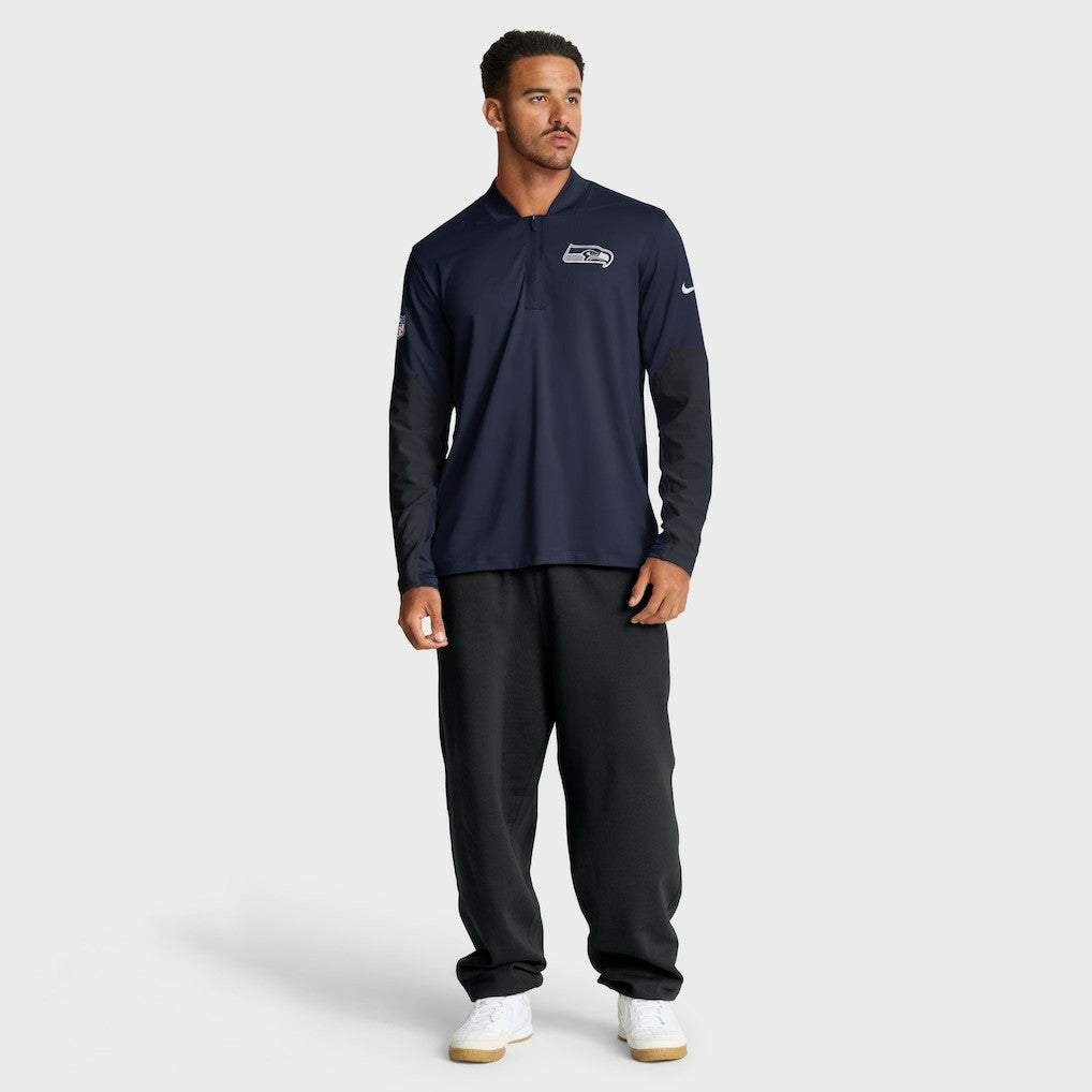 Seattle Seahawks Sideline Dri-FIT Half-Zip Pullover - College Navy - Nike