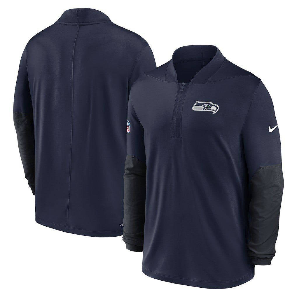 Seattle Seahawks Sideline Dri-FIT Half-Zip Pullover - College Navy - Nike