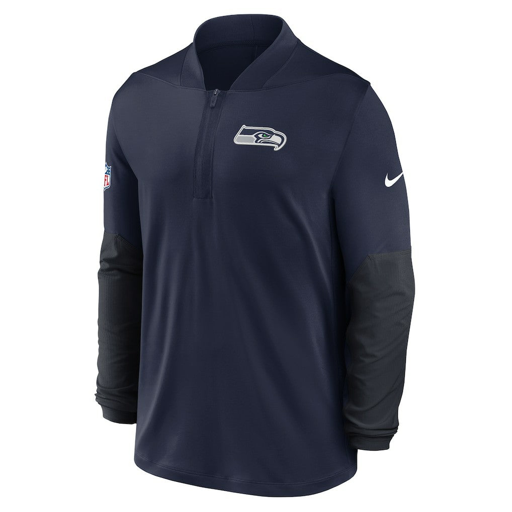 Seattle Seahawks Sideline Dri-FIT Half-Zip Pullover - College Navy - Nike