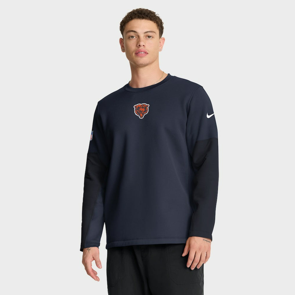 Chicago Bears Sideline Coach Therma-FIT Long Sleeve T-Shirt - Navy - Nike