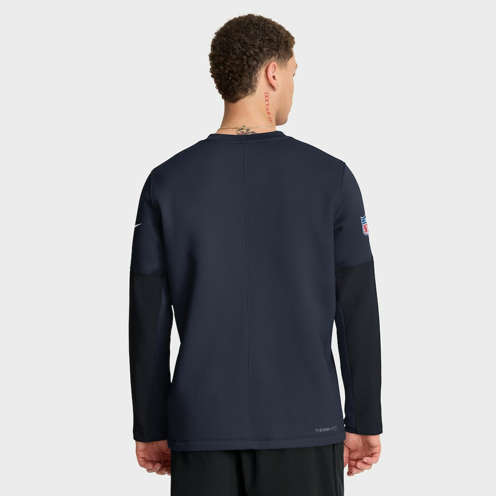 Chicago Bears Sideline Coach Therma-FIT Long Sleeve T-Shirt - Navy - Nike