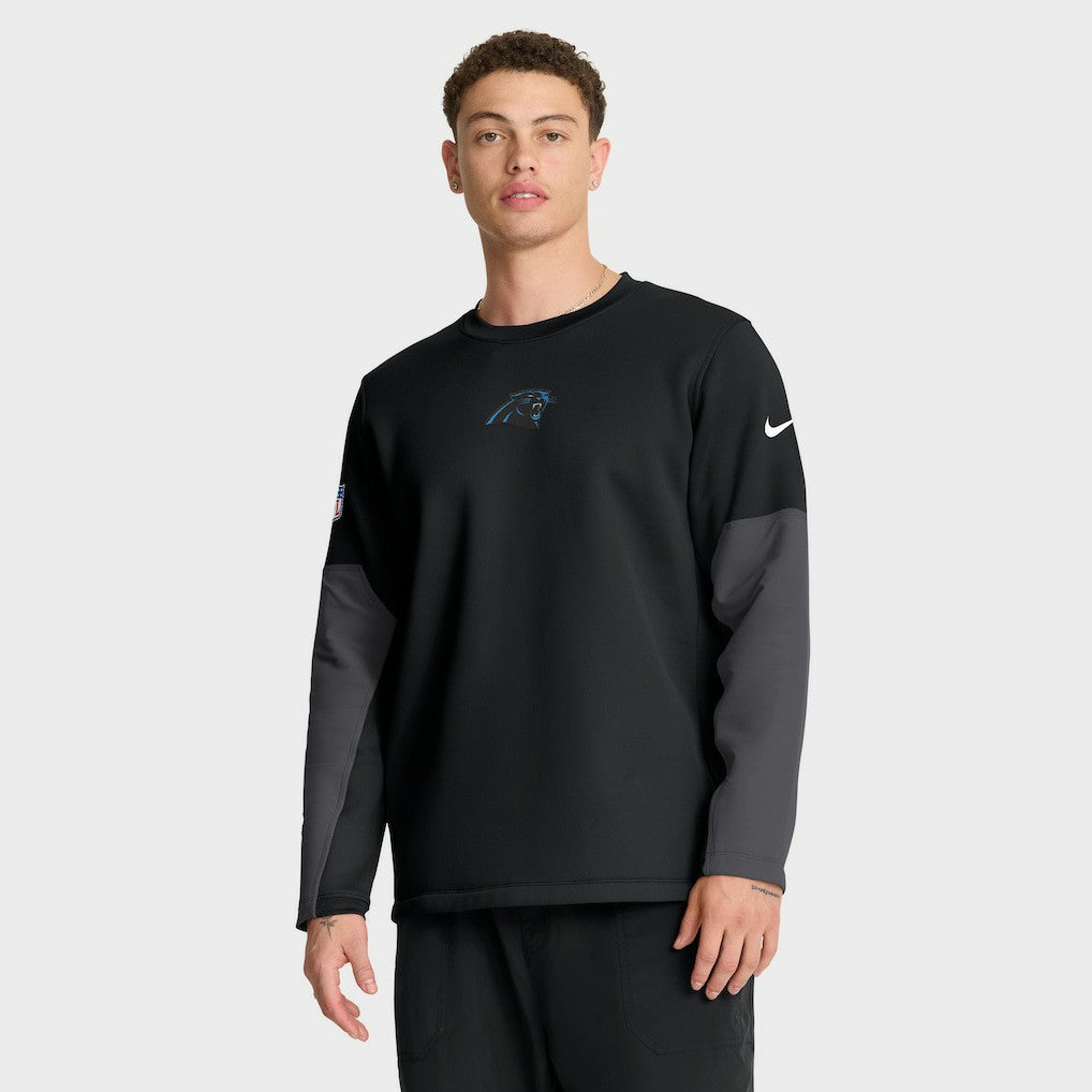 Carolina Panthers Sideline Coach Therma-FIT Long Sleeve T-Shirt - Black - Nike