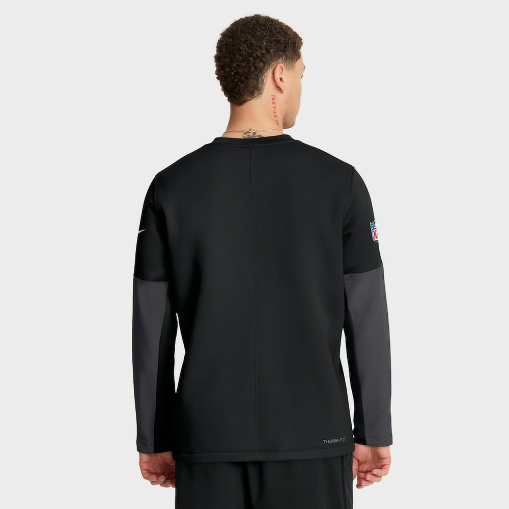 Carolina Panthers Sideline Coach Therma-FIT Long Sleeve T-Shirt - Black - Nike