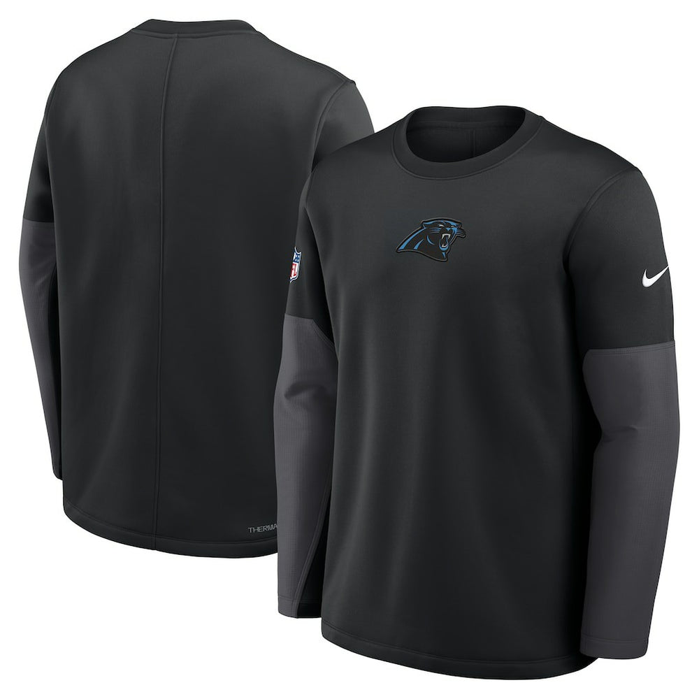 Carolina Panthers Sideline Coach Therma-FIT Long Sleeve T-Shirt - Black - Nike