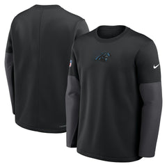 Carolina Panthers Sideline Coach Therma-FIT Long Sleeve T-Shirt - Black - Nike