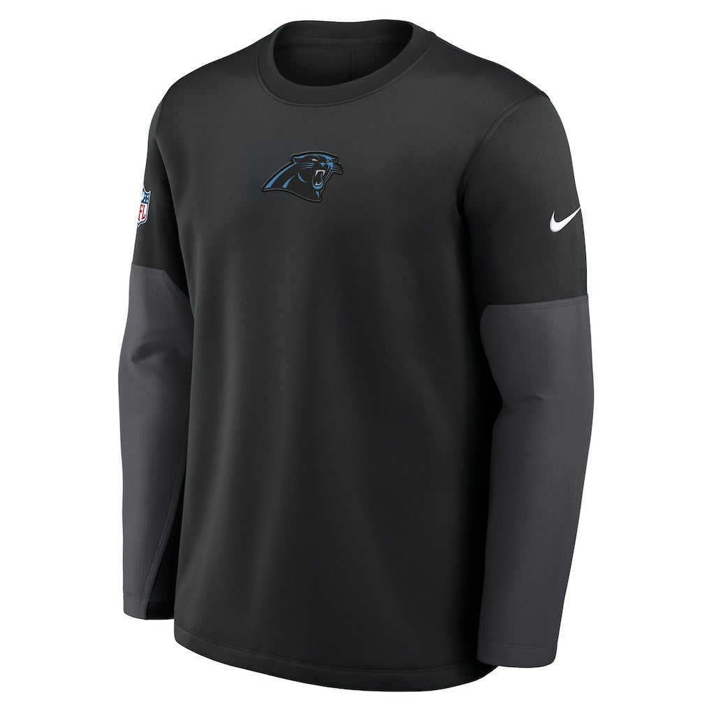 Carolina Panthers Sideline Coach Therma-FIT Long Sleeve T-Shirt - Black - Nike