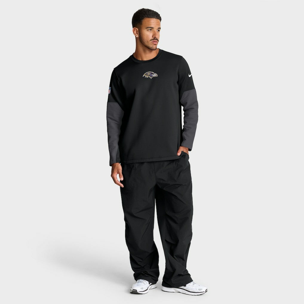Baltimore Ravens Sideline Coach Therma-FIT Long Sleeve T-Shirt - Black - Nike