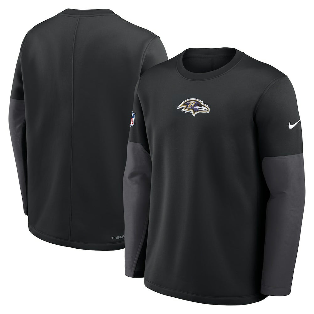Baltimore Ravens Sideline Coach Therma-FIT Long Sleeve T-Shirt - Black - Nike