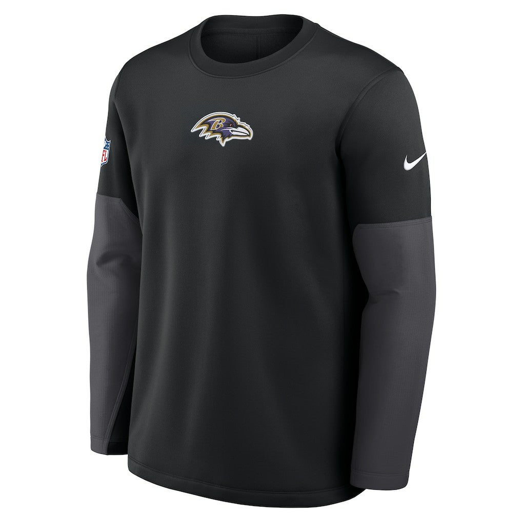Baltimore Ravens Sideline Coach Therma-FIT Long Sleeve T-Shirt - Black - Nike
