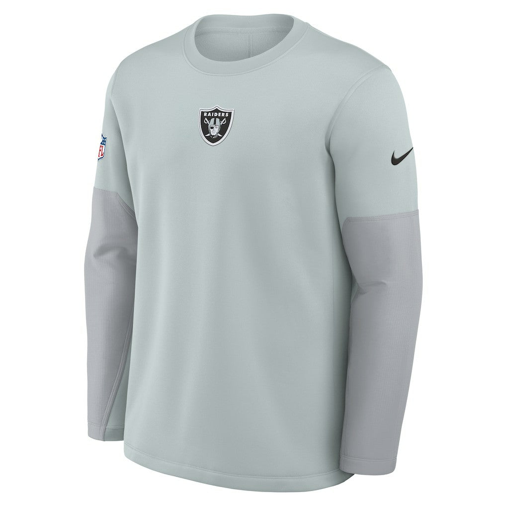 Las Vegas Raiders Sideline Coach Therma-FIT Long Sleeve T-Shirt - Silver - Nike