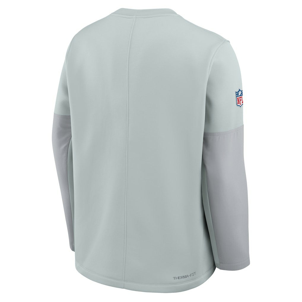 Las Vegas Raiders Sideline Coach Therma-FIT Long Sleeve T-Shirt - Silver - Nike