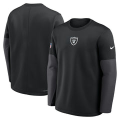 Las Vegas Raiders Sideline Coach Therma-FIT Long Sleeve T-Shirt - Black - Nike