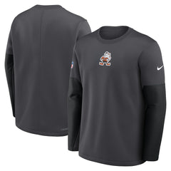 Cleveland Browns Sideline Coach Therma-FIT Long Sleeve T-Shirt - Anthracite - Nike