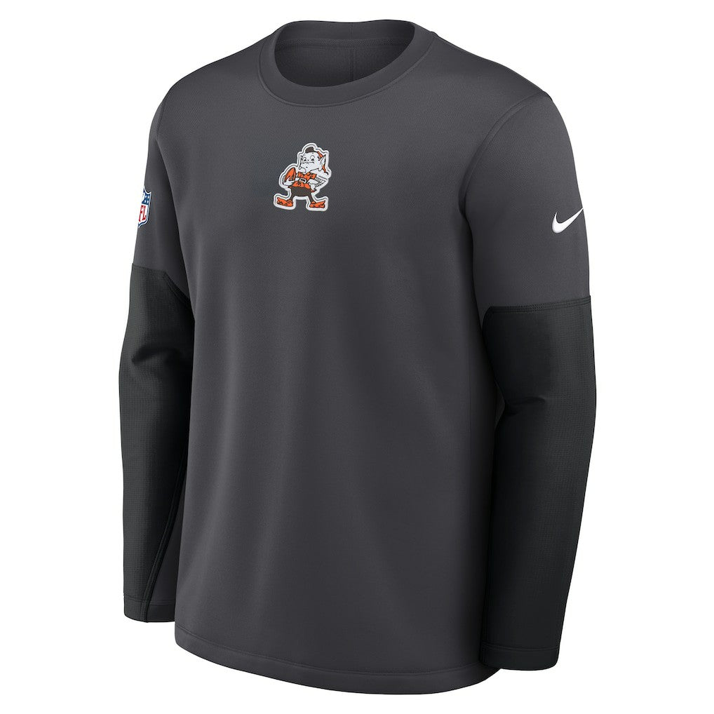 Cleveland Browns Sideline Coach Therma-FIT Long Sleeve T-Shirt - Anthracite - Nike
