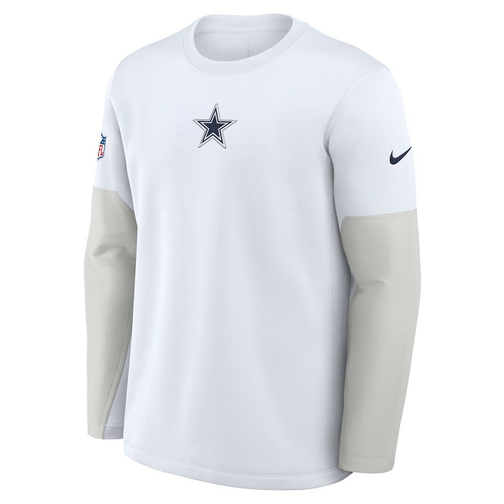 Dallas Cowboys Sideline Coach Therma-FIT Long Sleeve T-Shirt - White - Nike