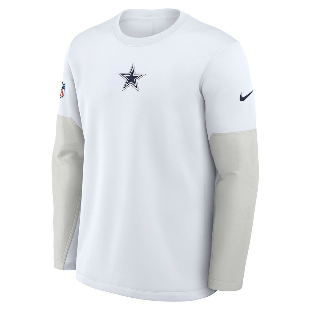 Dallas Cowboys Sideline Coach Therma-FIT Long Sleeve T-Shirt - White - Nike