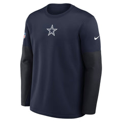 Dallas Cowboys Sideline Coach Therma-FIT Long Sleeve T-Shirt - Navy - Nike