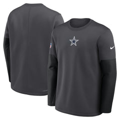Dallas Cowboys Sideline Coach Therma-FIT Long Sleeve T-Shirt - Anthracite - Nike
