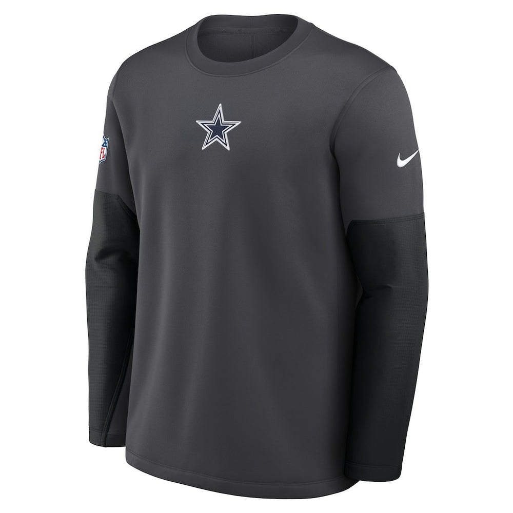 Dallas Cowboys Sideline Coach Therma-FIT Long Sleeve T-Shirt - Anthracite - Nike
