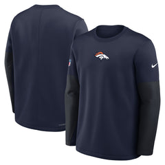 Denver Broncos Sideline Coach Therma-FIT Long Sleeve T-Shirt - Navy - Nike