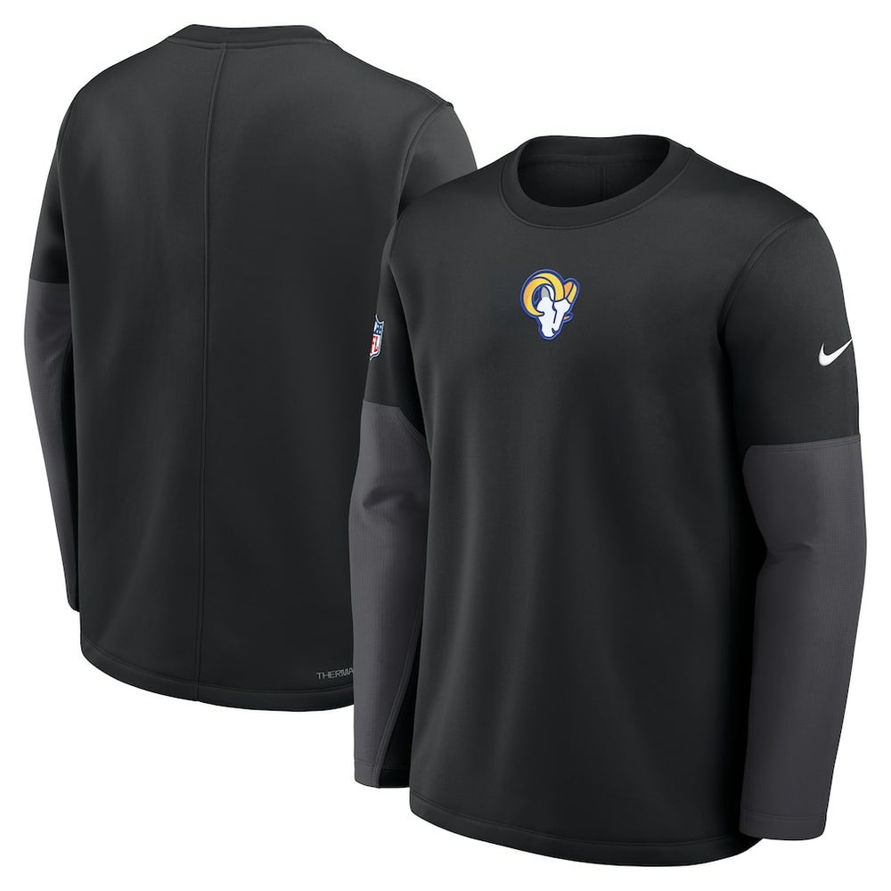 Los Angeles Rams Sideline Coach Therma-FIT Long Sleeve T-Shirt - Black - Nike