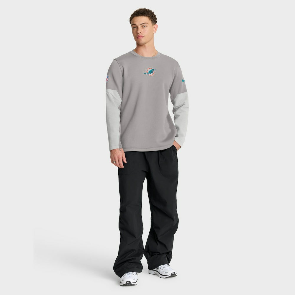 Miami Dolphins Sideline Coach Therma-FIT Long Sleeve T-Shirt - Gray - Nike
