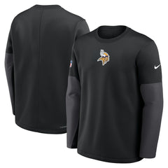 Minnesota Vikings Sideline Coach Therma-FIT Long Sleeve T-Shirt - Black - Nike
