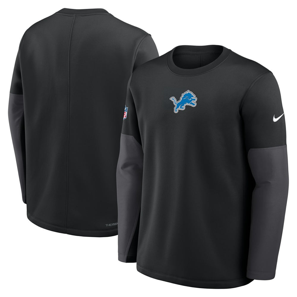 Detroit Lions Sideline Coach Therma-FIT Long Sleeve T-Shirt - Black - Nike