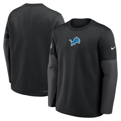 Detroit Lions Sideline Coach Therma-FIT Long Sleeve T-Shirt - Black - Nike
