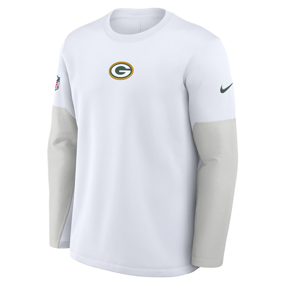 Green Bay Packers Sideline Coach Therma-FIT Long Sleeve T-Shirt - White - Nike