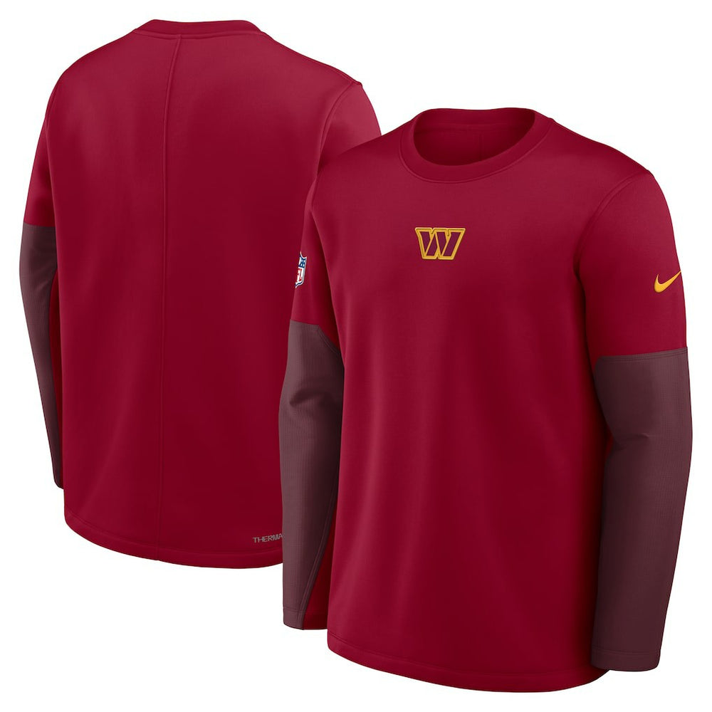 Washington Commanders Sideline Coach Therma-FIT Long Sleeve T-Shirt - Burgundy - Nike