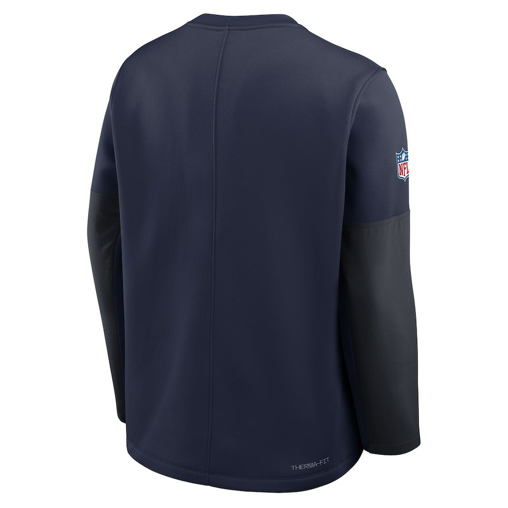 New England Patriots Sideline Coach Therma-FIT Long Sleeve T-Shirt - Navy - Nike