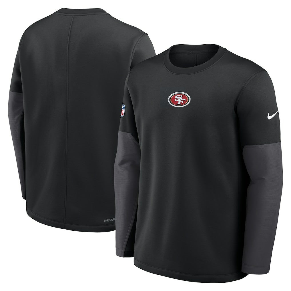San Francisco 49ers Sideline Coach Therma-FIT Long Sleeve T-Shirt - Black - Nike