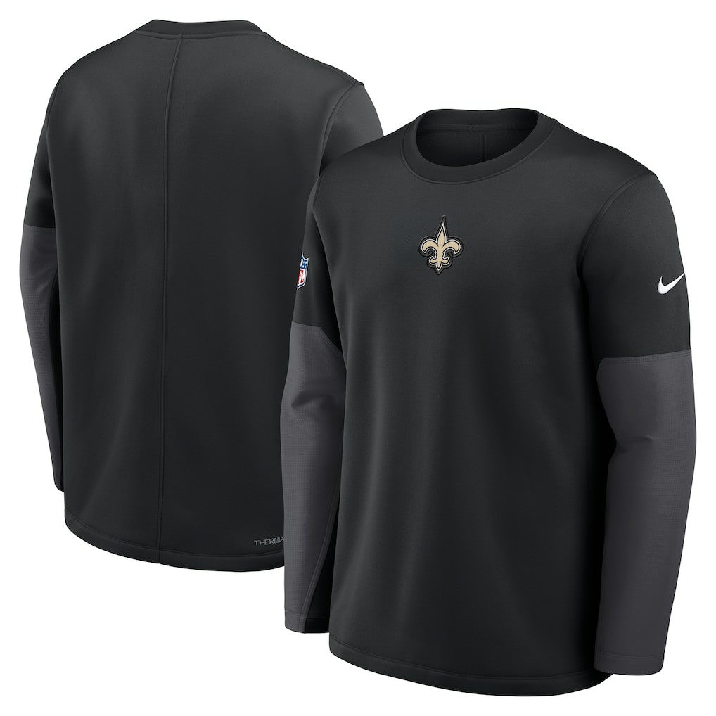 New Orleans Saints Sideline Coach Therma-FIT Long Sleeve T-Shirt - Black - Nike