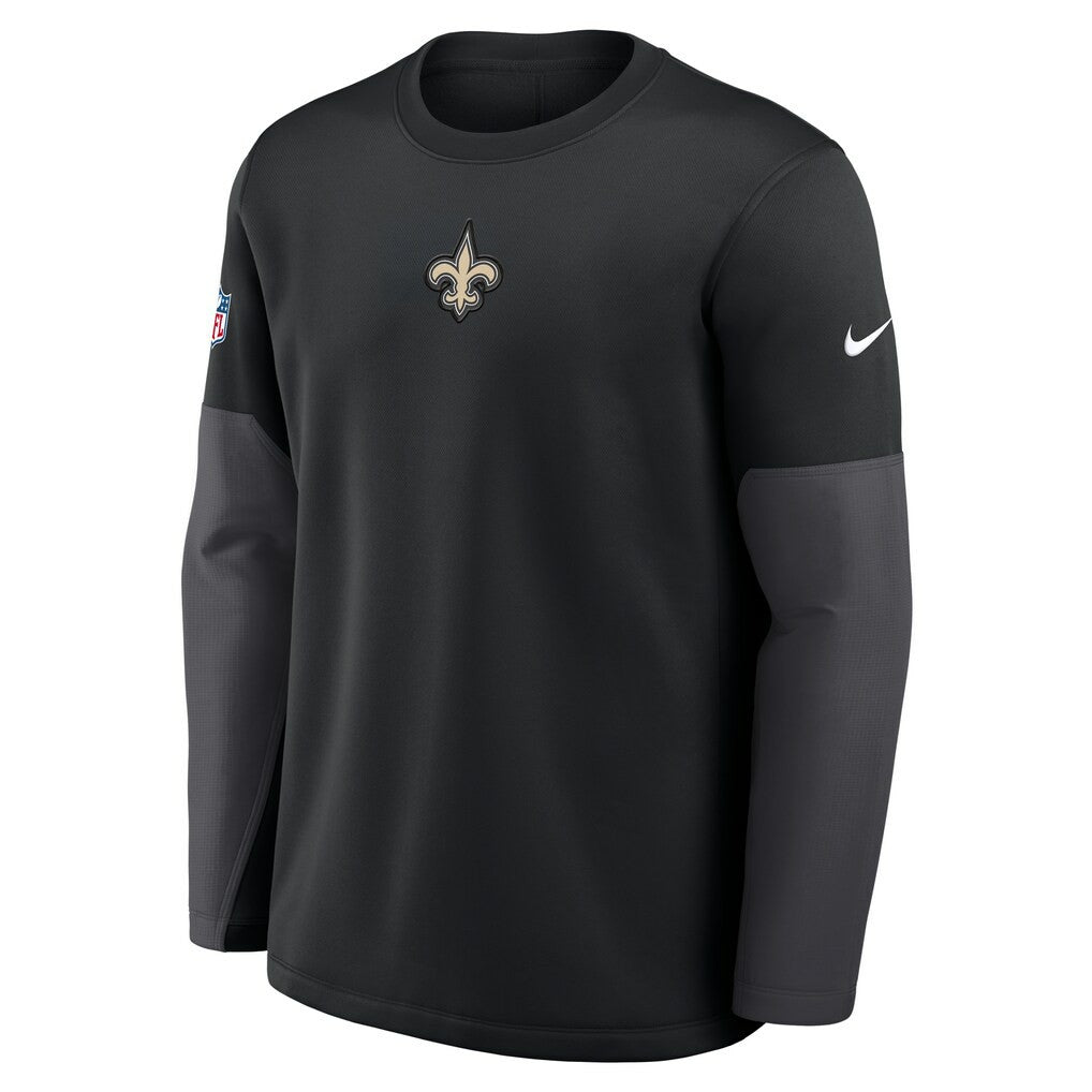 New Orleans Saints Sideline Coach Therma-FIT Long Sleeve T-Shirt - Black - Nike