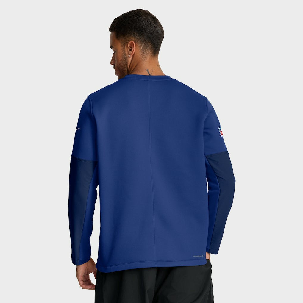 New York Giants Sideline Coach Therma-FIT Long Sleeve T-Shirt - Royal - Nike