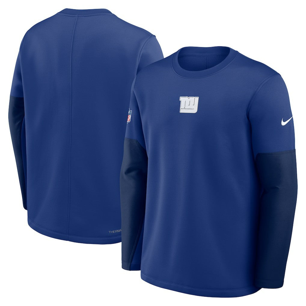 New York Giants Sideline Coach Therma-FIT Long Sleeve T-Shirt - Royal - Nike