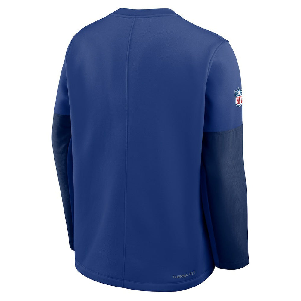 New York Giants Sideline Coach Therma-FIT Long Sleeve T-Shirt - Royal - Nike