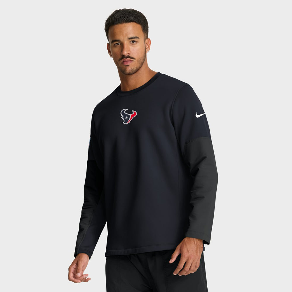 Houston Texans Sideline Coach Therma-FIT Long Sleeve T-Shirt - Navy - Nike