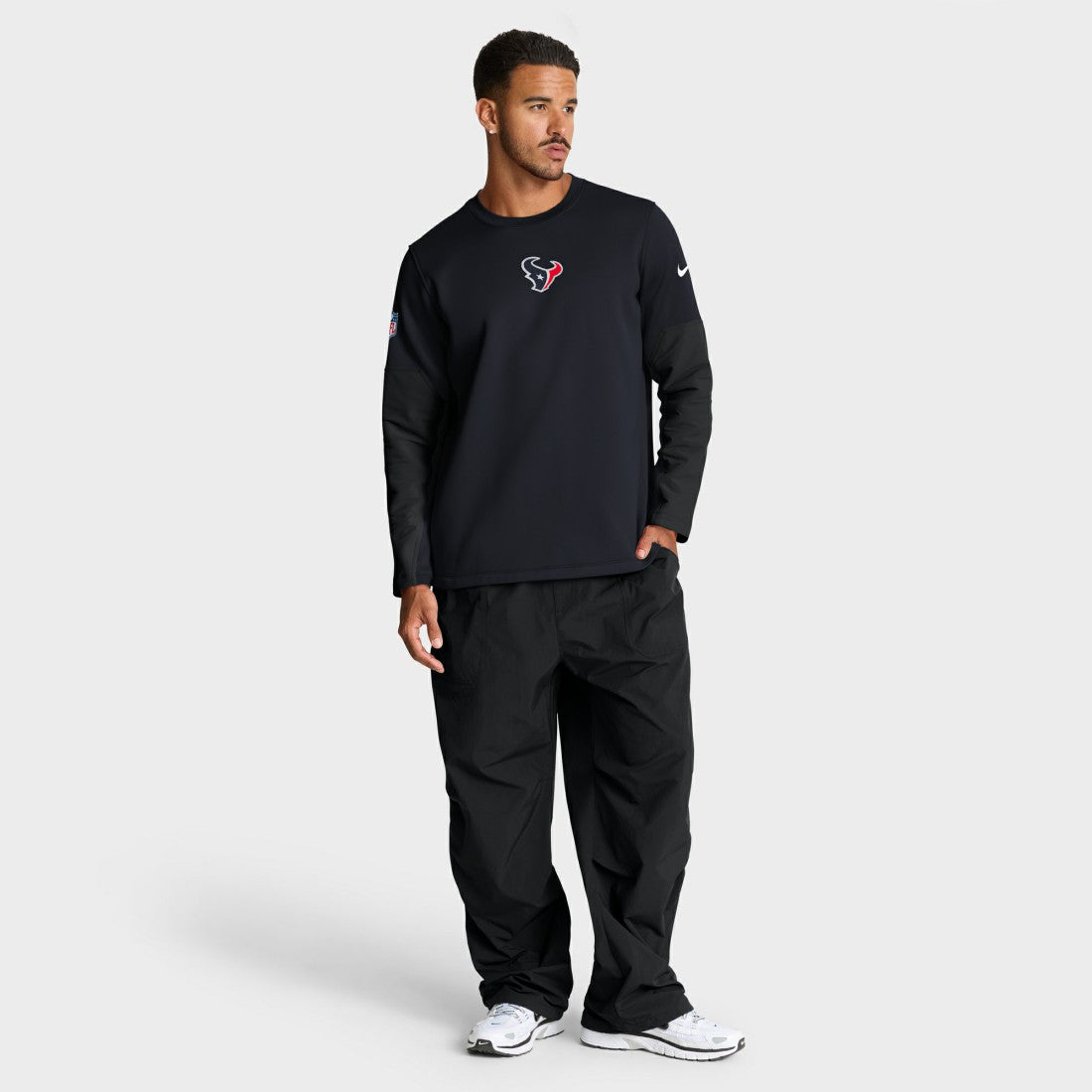 Houston Texans Sideline Coach Therma-FIT Long Sleeve T-Shirt - Navy - Nike