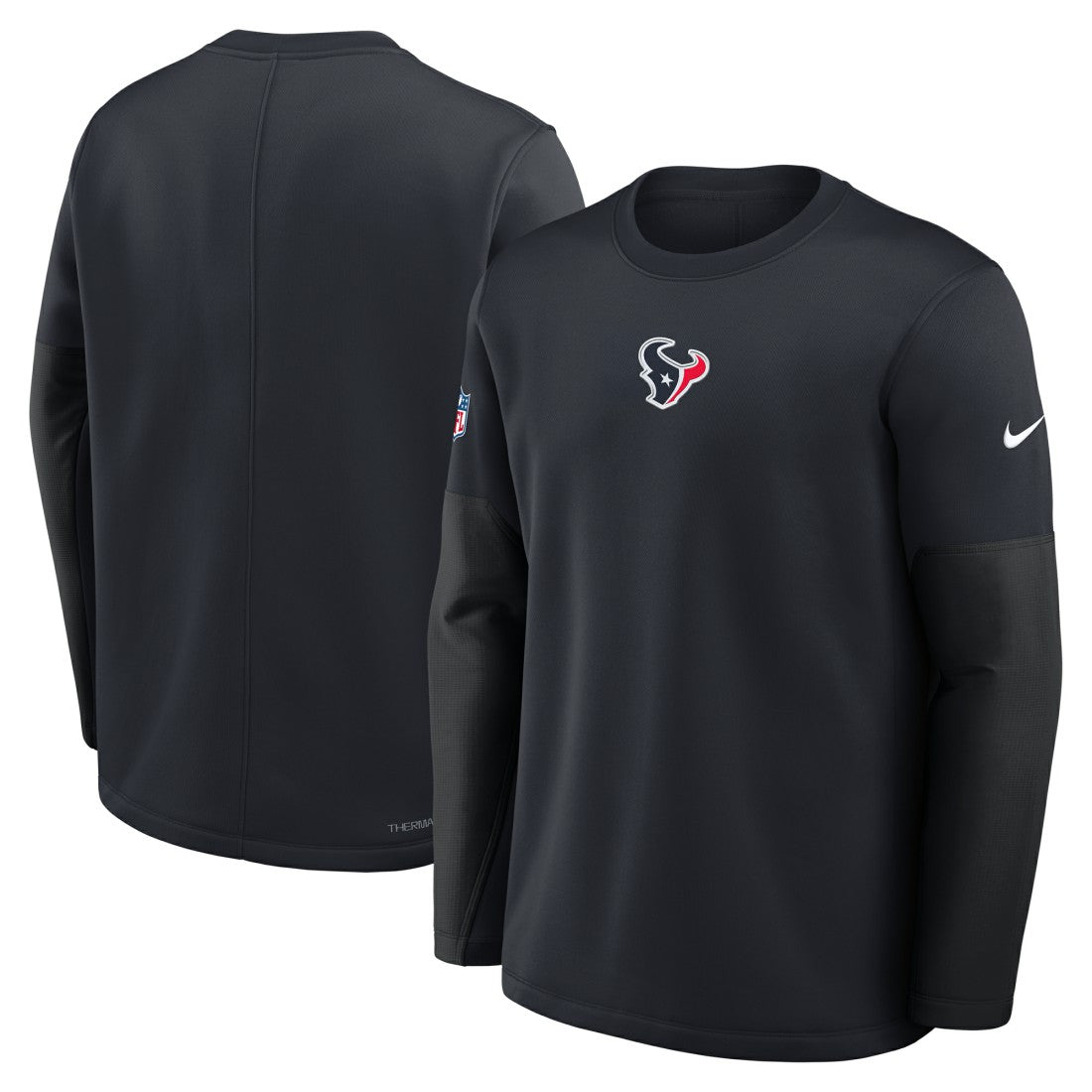 Houston Texans Sideline Coach Therma-FIT Long Sleeve T-Shirt - Navy - Nike