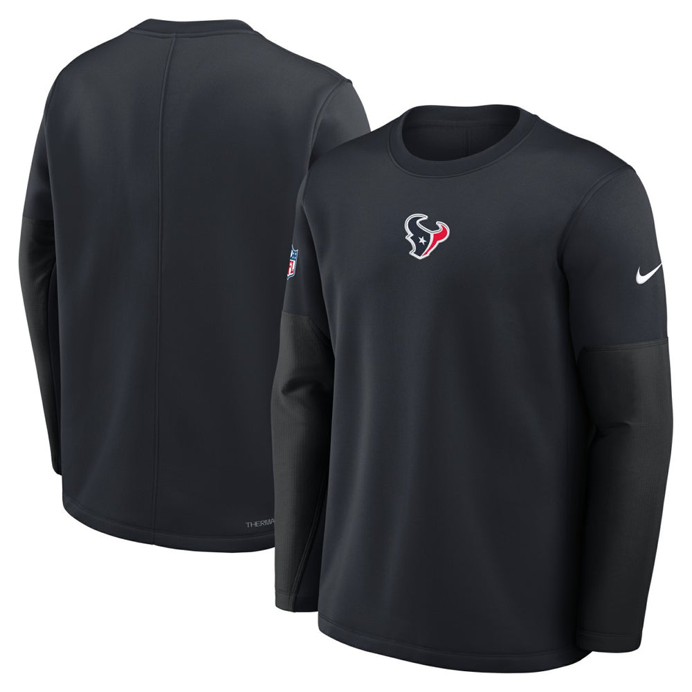 Houston Texans Sideline Coach Therma-FIT Long Sleeve T-Shirt - Navy - Nike