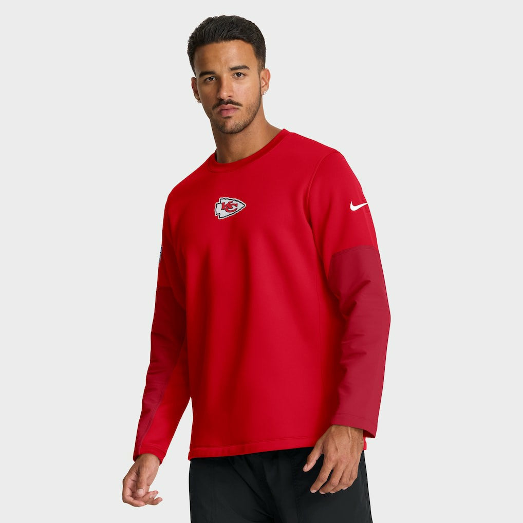Kansas City Chiefs Sideline Coach Therma-FIT Long Sleeve T-Shirt - Red - Nike