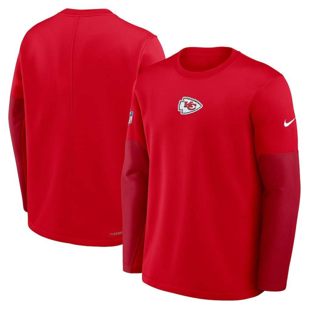Kansas City Chiefs Sideline Coach Therma-FIT Long Sleeve T-Shirt - Red - Nike