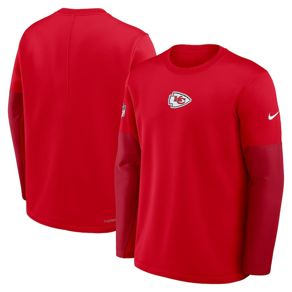 Kansas City Chiefs Sideline Coach Therma-FIT Long Sleeve T-Shirt - Red - Nike