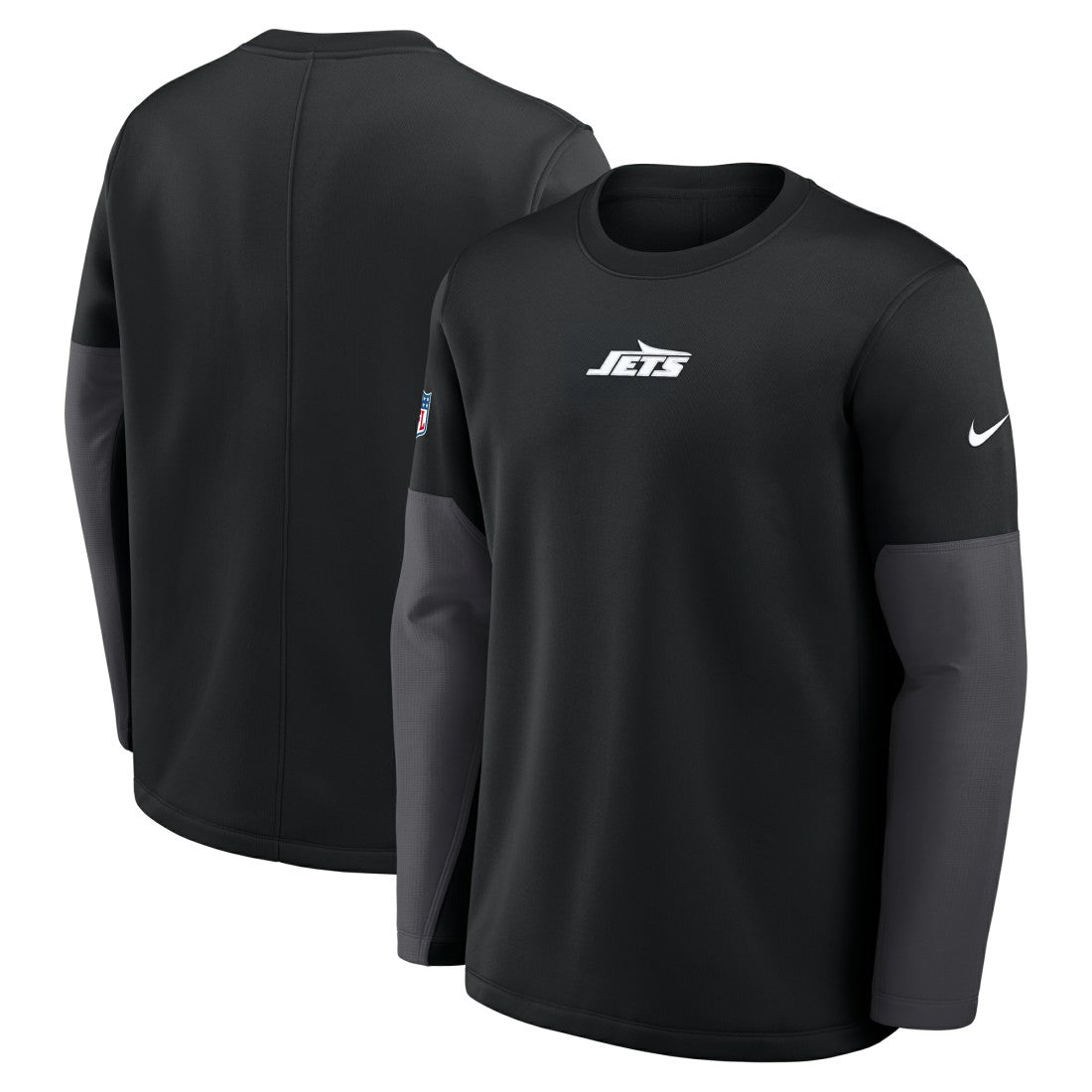 New York Jets Sideline Coach Therma-FIT Long Sleeve T-Shirt - Black - Nike