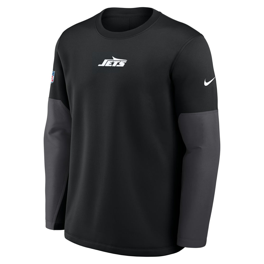 New York Jets Sideline Coach Therma-FIT Long Sleeve T-Shirt - Black - Nike