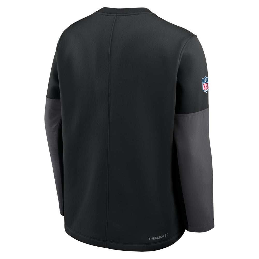 New York Jets Sideline Coach Therma-FIT Long Sleeve T-Shirt - Black - Nike