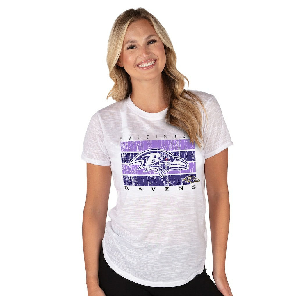 Baltimore Ravens Concepts Sport Women's Infuse Lightweight Slub Knit Top - White - NFL