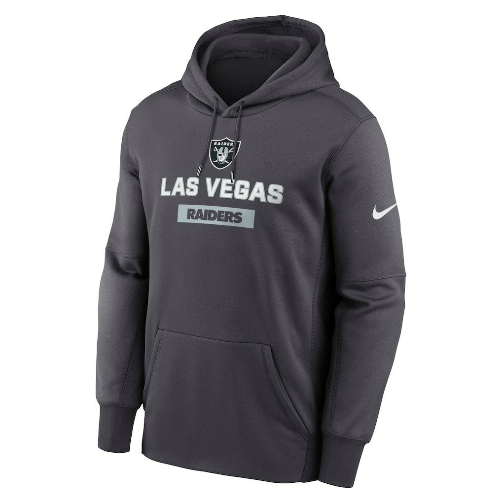 Las Vegas Raiders Toss Sweep Performance Pullover Hoodie - Anthracite - Nike